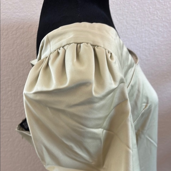 NWT $99 Danielle Bernstein Square Neck Long Sleeve Light Green Mini Dress 0125 - Picture 5 of 10